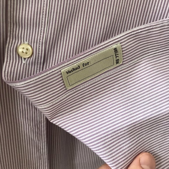 J Crew White and mauve pinstripe shirt. - Picture 6 of 9